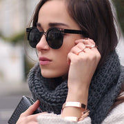 zeroUV Women's Indie Round Metal Laser Cut Mesh Cat Eye 9432 Sunglasses