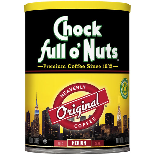 Chock Full O' Nuts Chock Full O' Nuts o'Nuts Medium Original Heavenly Ground Coffee, 11.3 Oz Coffee Black