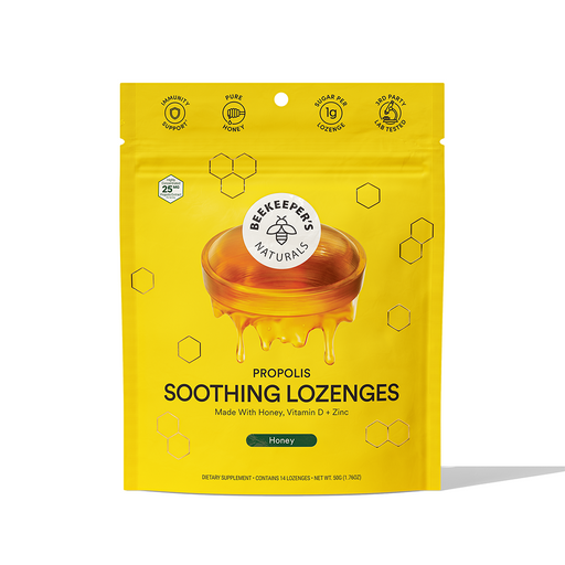 Beekeeper's Naturals Beekeeper's Naturals Propolis Soothing Lozenges - Honey - 14ct Honey White Smoke