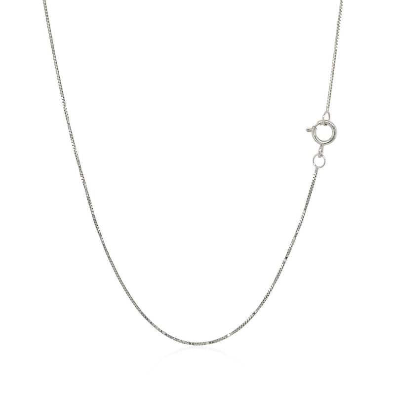 Bids.com 14k White Gold Classic Box Chain 0.45mm Necklaces