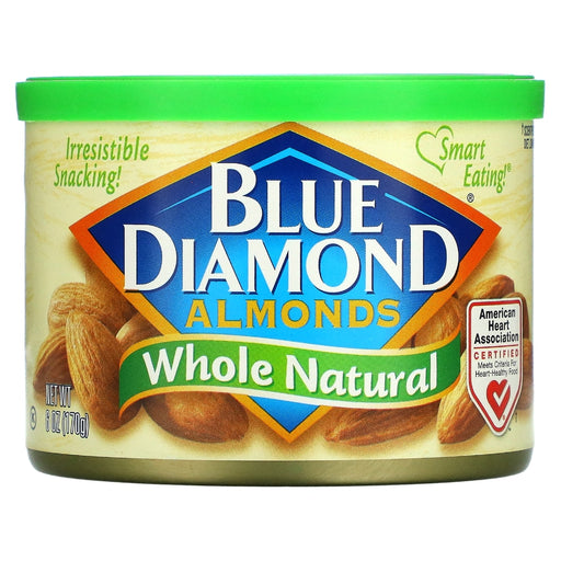 Blue Diamond Blue Diamond Whole Natural Almonds 6 Oz. Canister Nuts & Seeds White Smoke