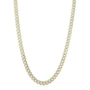 Bids.com 14k Yellow Gold White Pave High Polish Modern Lite Miami Cuban Chain (8.0mm) Necklaces