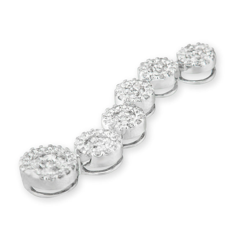 Bids.com 14K White Gold 1 cttw Diamond Cluster Journey Pendant Necklace (H-I, I1-I2) Necklaces