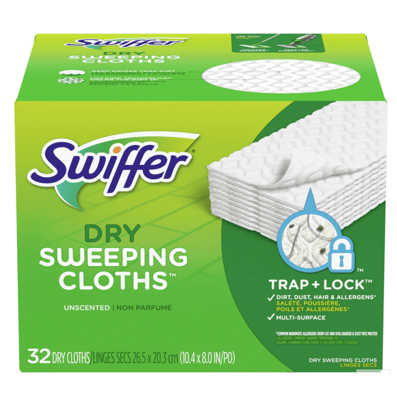 Swiffer Swiffer Sweeper Dry Sweeping Pad, Multi Surface Refills For Dusters Floor Mop 32ct Floor & Steam Cleaners Lime Green