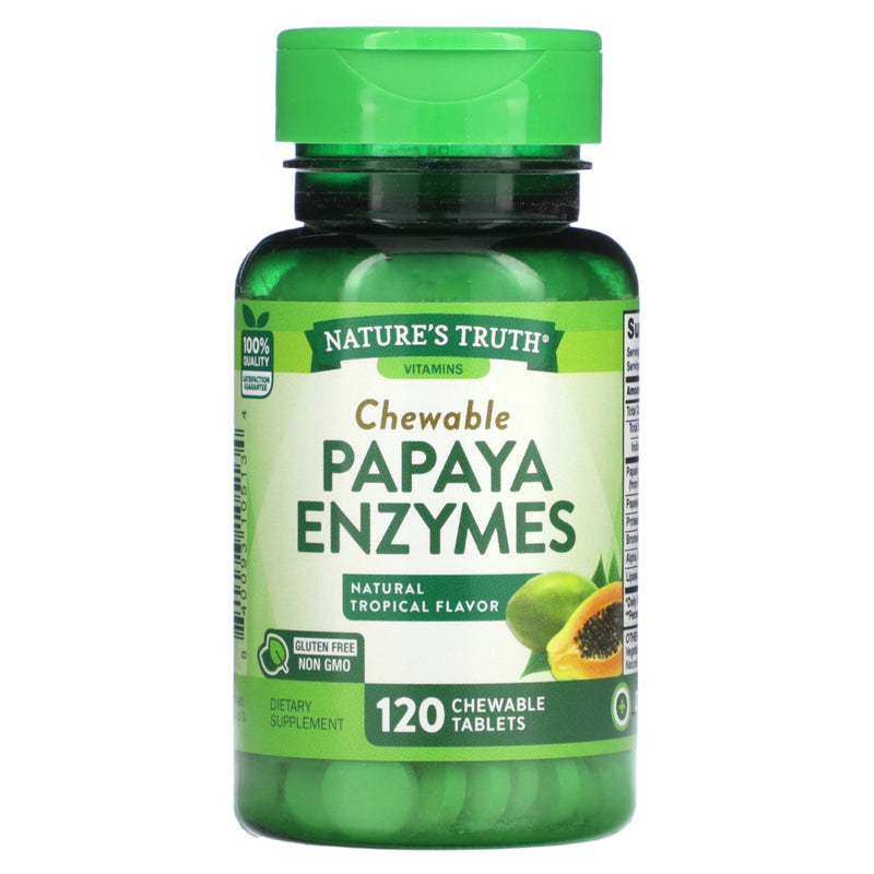 Nature's Truth Nature's Truth Papaya Enzymes Chewable Tablets - Natural Tropical Flavor 120ct Vitamins & Supplements