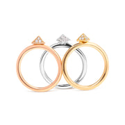 Bids.com 14K Tri Color Gold 1/3 Cttw Diamond Pyramid Stackable Band Ring Set (G-H Color, SI1-SI2 Clarity) - Size 7 Rings