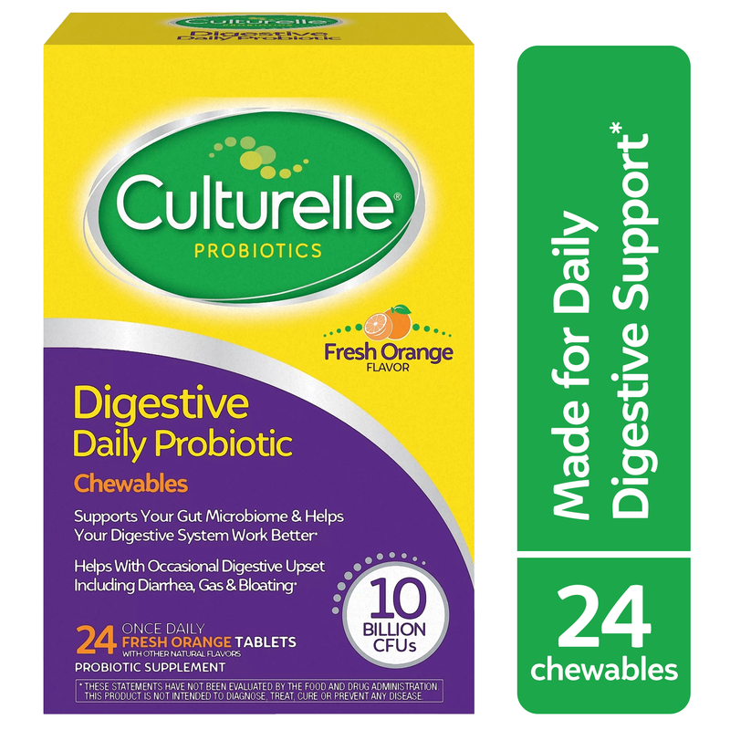 Culturelle Culturelle Digestive Health Probiotic Chewable Tablets, Orange 24 ct Vitamins & Supplements
