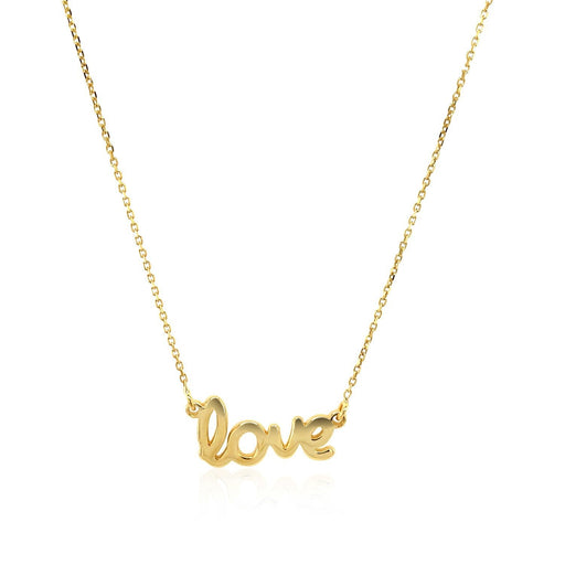 Bids.com 14k Yellow Gold Script LOVE Necklace Necklaces