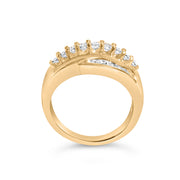 Bids.com 14K Yellow Gold 1.00 Cttw Diamond Cocktall Cluster 5 Stone Ring (H-I Color, SI1-I1 Clarity) - Ring Size 7 Rings