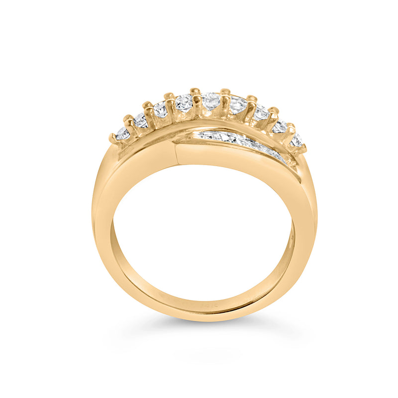 Bids.com 14K Yellow Gold 1.00 Cttw Diamond Cocktall Cluster 5 Stone Ring (H-I Color, SI1-I1 Clarity) - Ring Size 7 Rings