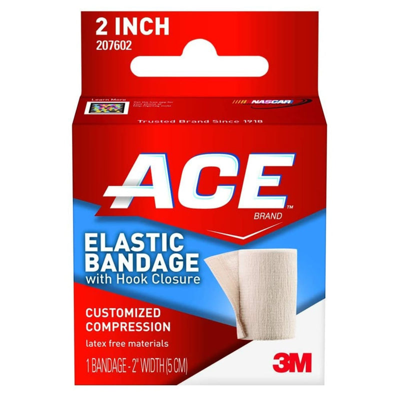 ACE ACE Elastic Bandage, With Hook Closure, 2 Inch Width First Aid Firebrick