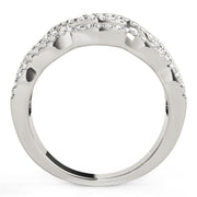 Bids.com Diamond Studded Ring with Four Curves in 14k White Gold (5/8 cttw) Rings