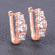 Bids.com 1.32 Carat Genuine Morganite and White Topaz .925 Sterling Silver Earrings Earrings