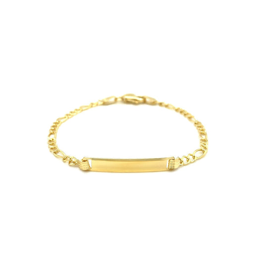 Bids.com 14k Yellow Gold Figaro Link Children's ID Bracelet Bracelets White Smoke 6 / Yellow Gold