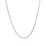 Bids.com Sterling Silver Rhodium Plated Round Box Chain 1.3mm Necklaces