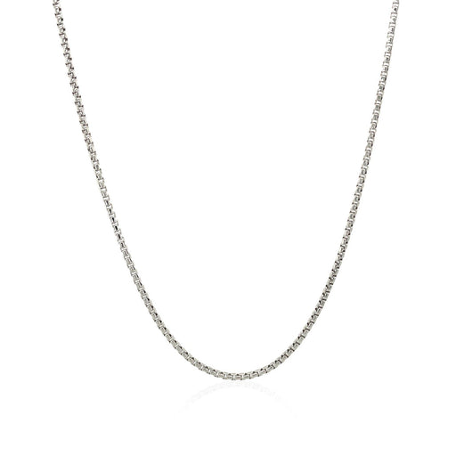 Bids.com Sterling Silver Rhodium Plated Round Box Chain 1.3mm Necklaces