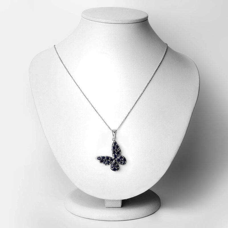 Bids.com 4.36 Carat Genuine Blue Sapphire .925 Sterling Silver Pendant Pendants
