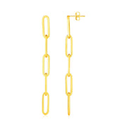 Bids.com 14K Yellow Gold Five Link Paperclip Chain Earrings Earrings