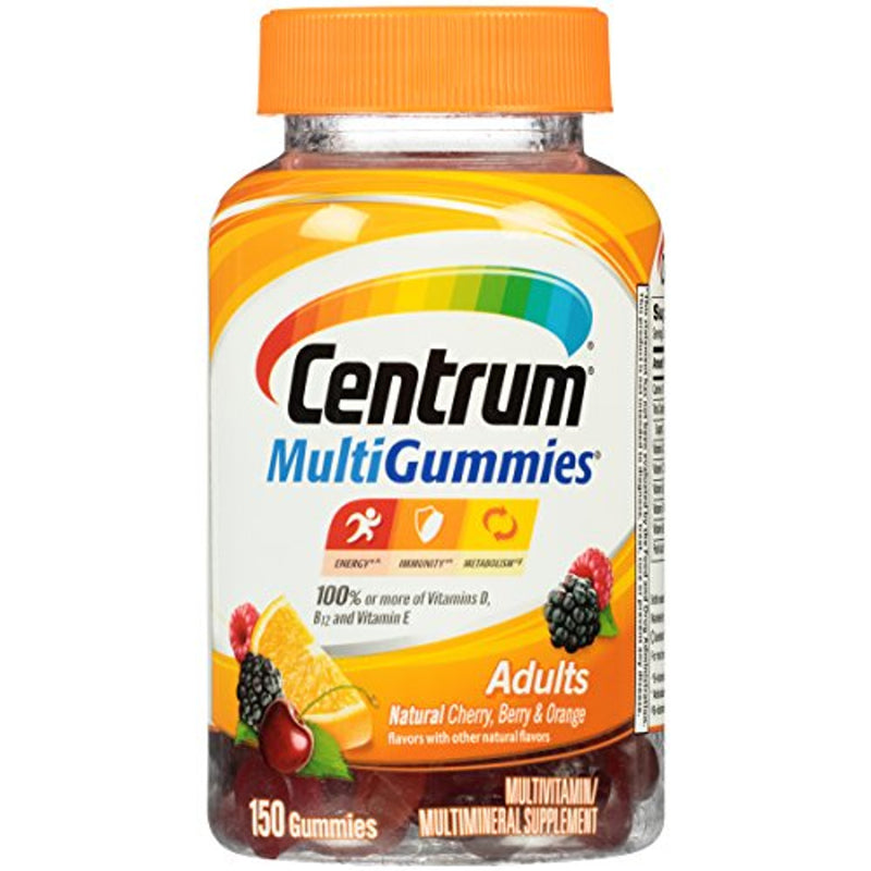 Centrum Centrum MultiGummies Adults (150 Count Natural Cherry Berry Orange Flavor) Multivitamin Multimineral Supplement Gummies Vitamins & Supplements White Smoke