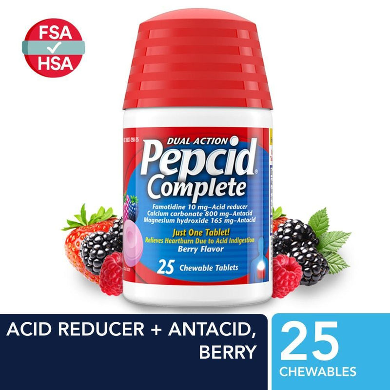 Pepcid Pepcid Complete, Acid Reducer/Antacid, Dual Action, Berry Flavor, Chewable Tablets Health & Beauty