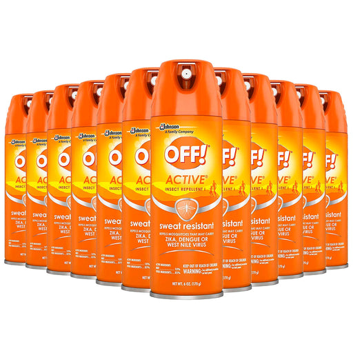 Off! Off! Active Insect Repellent Spray Sweat Resistant 6 oz Repellents White Smoke