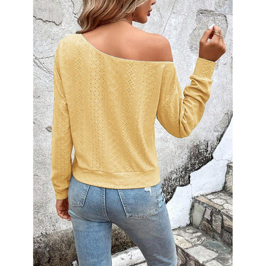 Eyelet Dropped Shoulder Blouse