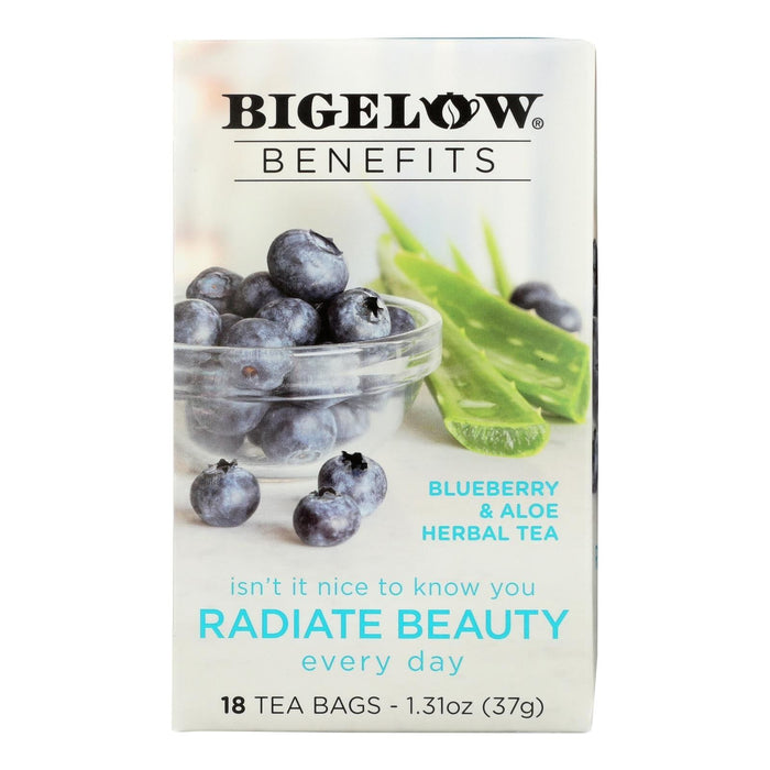 Cozy Farm - Bigelow Tea Blueberry Aloe Radiate Beauty Tea (Pack Of 6 - 18 Bags)