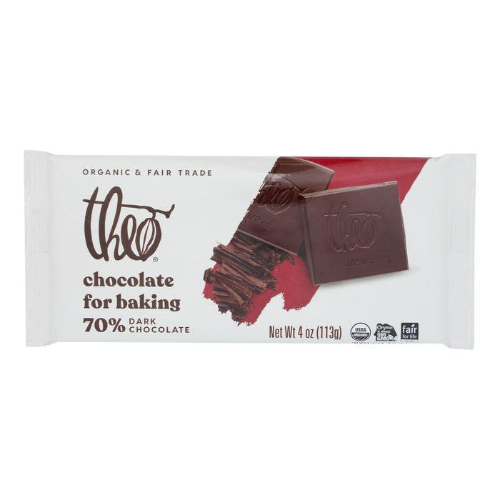 Theo Chocolate Baking Bar (Pack of 10) - 70% Dark Chocolate - 4 Oz. Bars