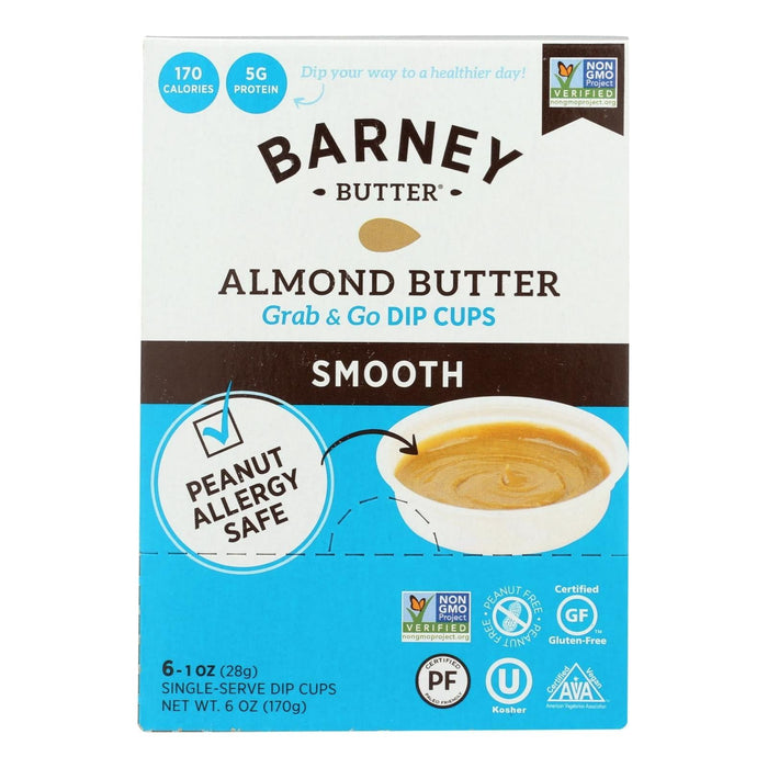 Barney Butter Smooth Almond Butter Grab & Go Dip Cups (Pack of 6) - 6/1 Oz