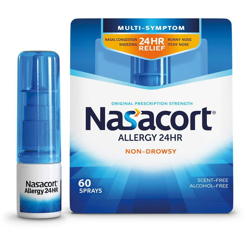 Nasacort Nasacort Nasal Spray, Allergy 24 Hr, Multi Symptom, Non Drowsy, Original Prescription Strength, 55 Mcg 0.37 Fl Oz Health & Beauty