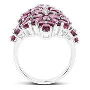 Bids.com 7.52 Carat Genuine Rhodolite .925 Sterling Silver Ring Rings