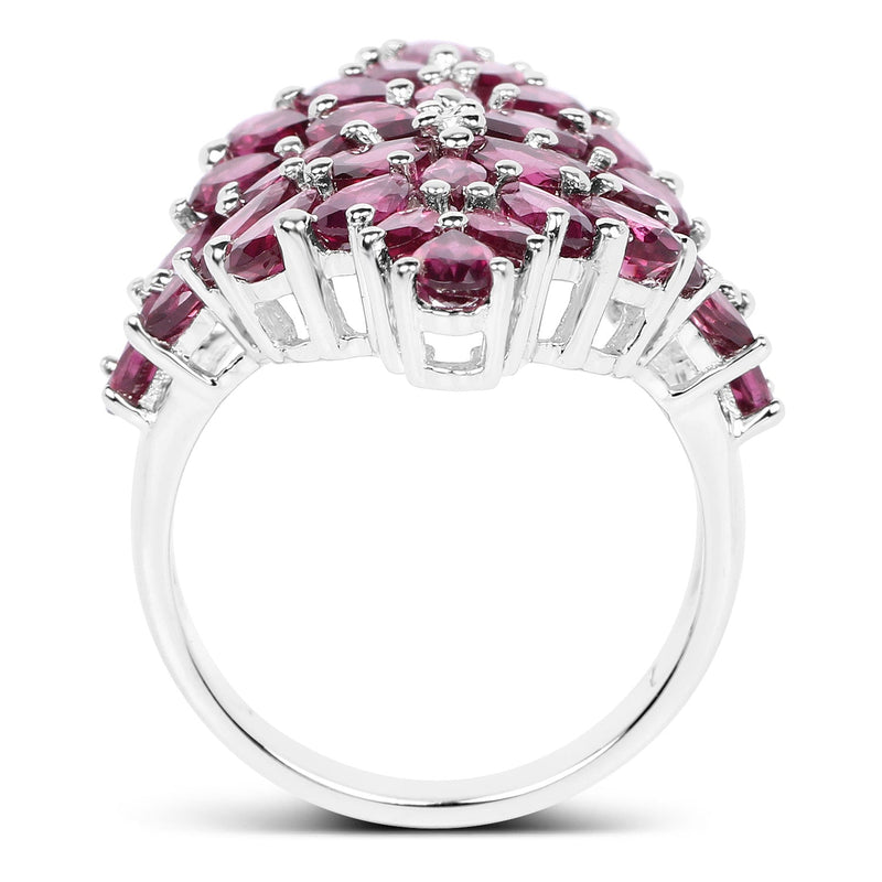 Bids.com 7.52 Carat Genuine Rhodolite .925 Sterling Silver Ring Rings
