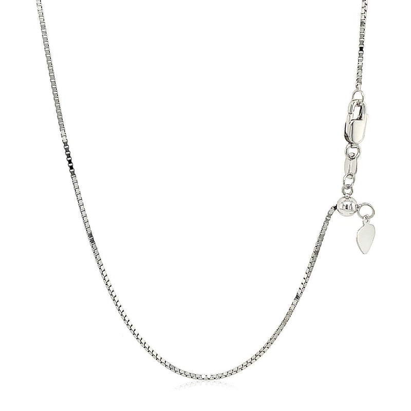 Bids.com 10k White Gold Adjustable Box Chain 0.85mm Necklaces