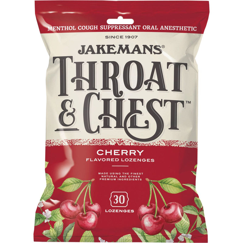 Jakemans Jakemans Throat & Chest Lozenges, Cherry Menthol, 30 Pc Health & Beauty