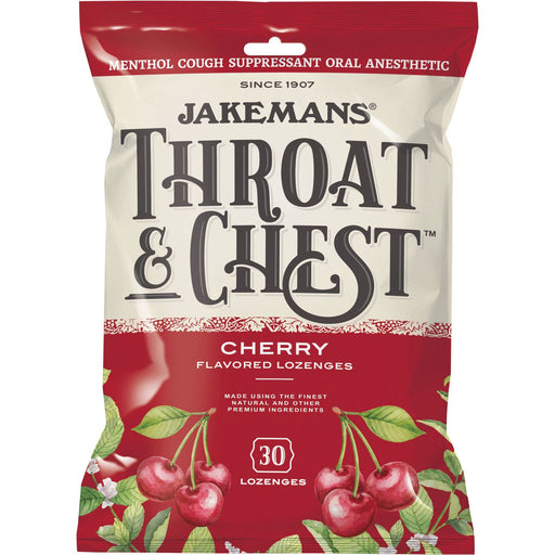Jakemans Jakemans Throat & Chest Lozenges, Cherry Menthol, 30 Pc Health & Beauty