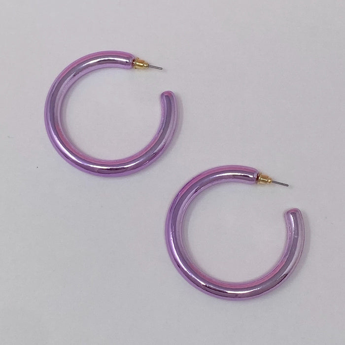 Colored Tube Hoop Earrings