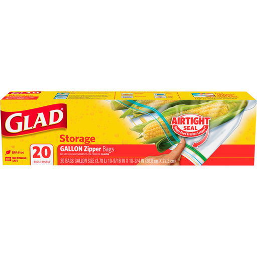 Glad Glad Zipper Food Storage Freezer Bags Gallon Size Storage & Organization Gold