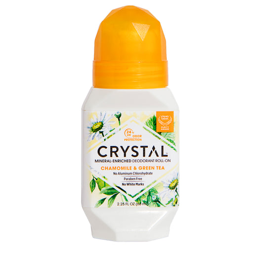 Crystal Crystal Essence Mineral Deodorant Roll-On Chamomile And Green Tea - 2.25 Fl Oz Deodorant