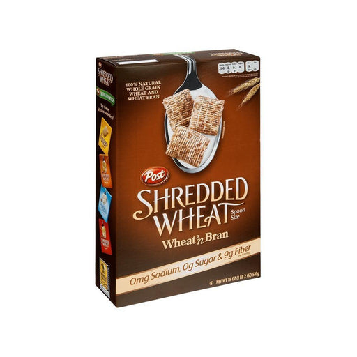 Post Post Cereal, Shredded Wheat, Wheat 'N Bran, Spoon Size 18 Oz Cereal & Granola White Smoke