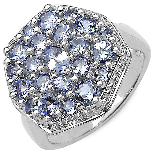 Bids.com 1.61 Carat Genuine Tanzanite .925 Sterling Silver Ring Rings