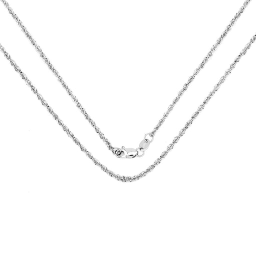 Bids.com 14K White Gold 18inch 1.5mm Lite Rope Chain with Lobster Clasp Necklaces