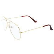 zeroUV Retro Full Metal Aviator Sunglasses With Clear Lenses Glasses 9591 Glasses