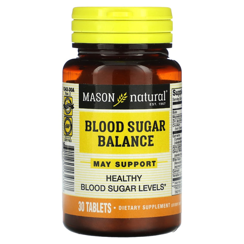 Mason Natural Mason Natural Blood Sugar Balance, 30 Tablets Vitamins & Supplements White Smoke