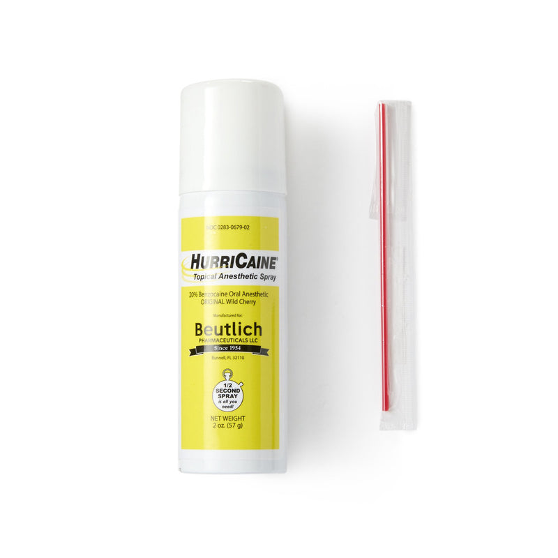 Beutlich Inc Beutlich Inc HurriCaine Wild Cherry Topical Benzocaine 20% Oral Anesthetic Spray 2 Oz Health & Beauty
