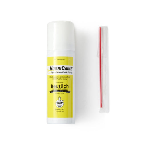 Beutlich Inc Beutlich Inc HurriCaine Wild Cherry Topical Benzocaine 20% Oral Anesthetic Spray 2 Oz Health & Beauty