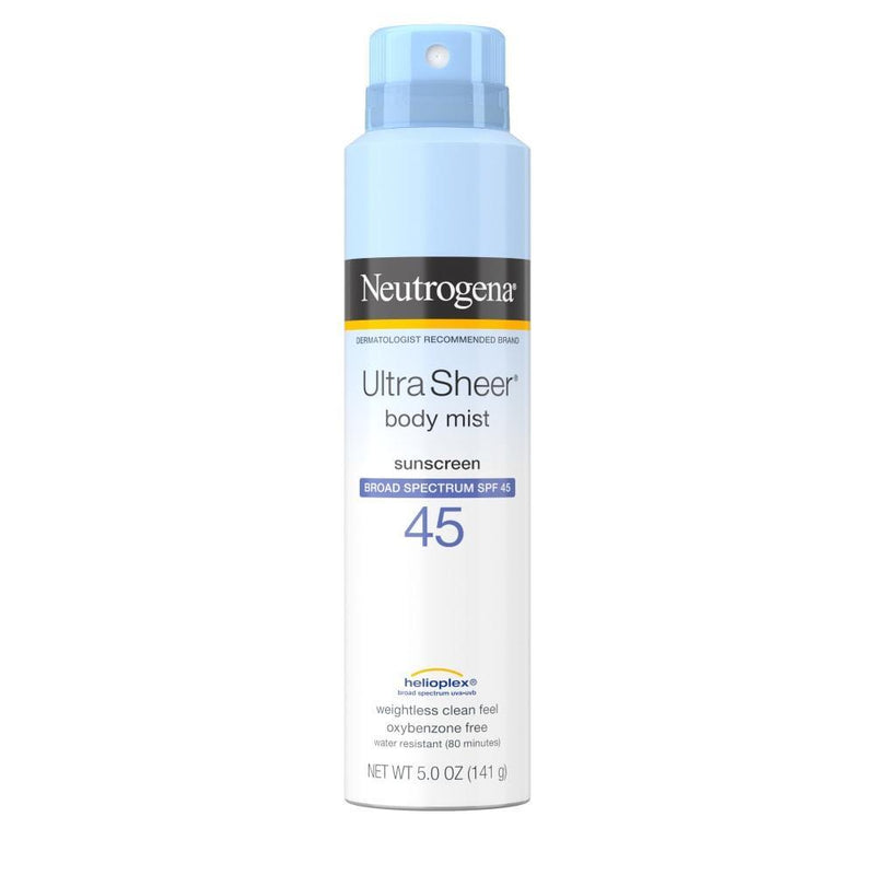 Neutrogena Neutrogena Ultra Sheer Body Mist Sunscreen Spray SPF 45 5 Oz 2019 Sunscreen