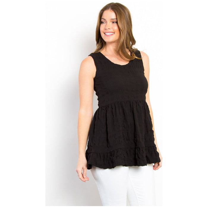 Ruffled Sleeveless Babydoll Top