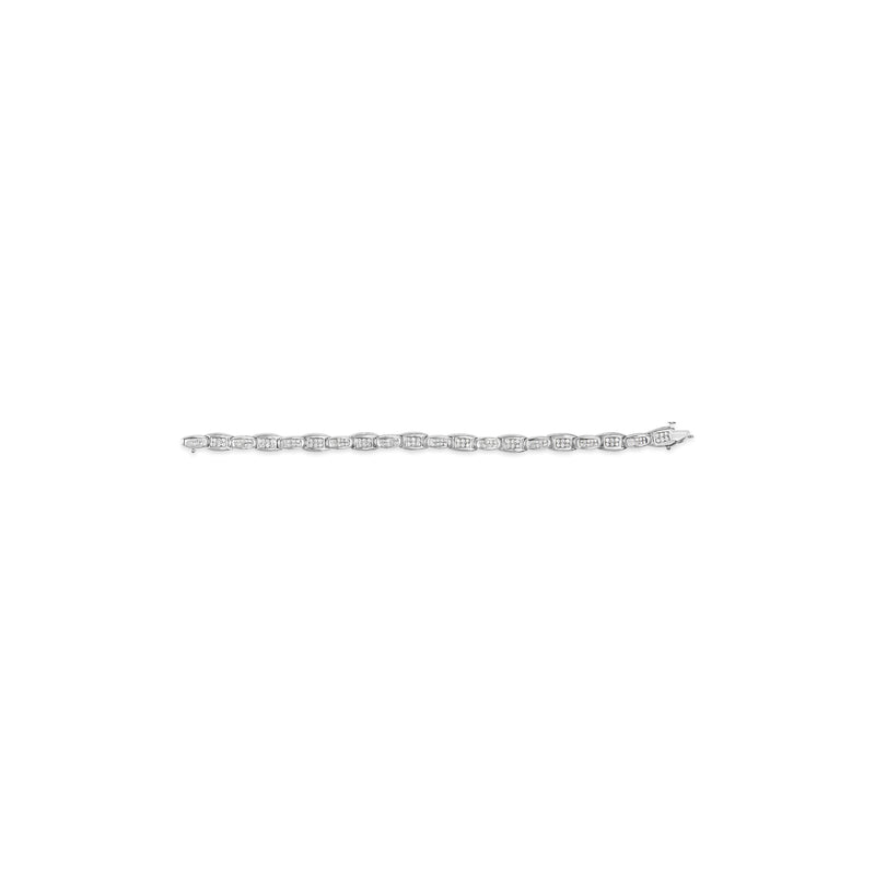 Bids.com 14K White Gold 2-1/2 Cttw Round-Brilliant & Baguette Cut Diamond 7" Alternating Flared Links Tennis Bracelet (H-I Color, SI1-SI2 Clarity) Bracelets