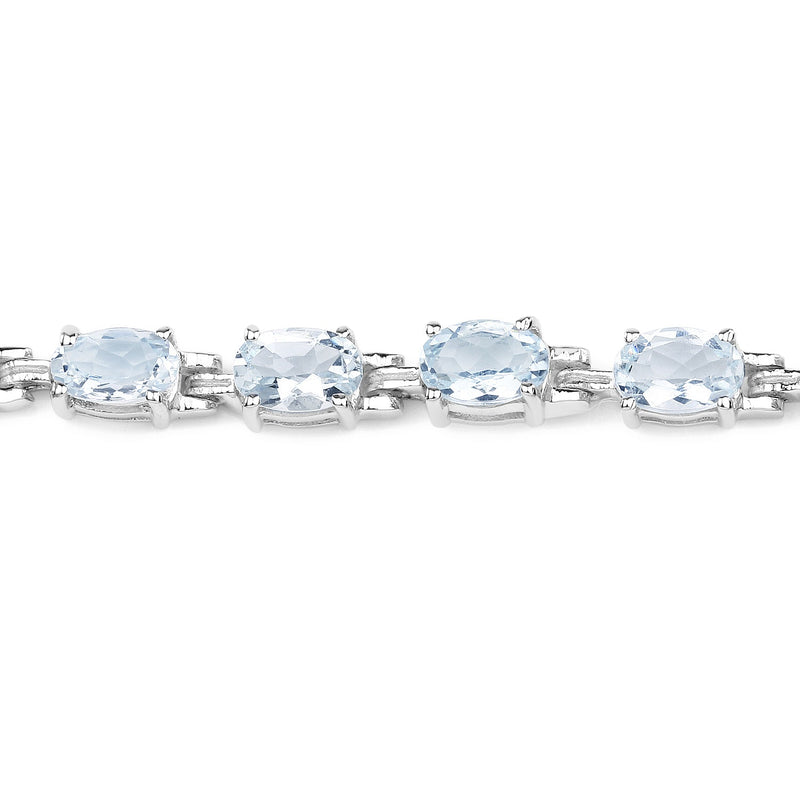 Bids.com 8.80 Carat Genuine Aquamarine .925 Sterling Silver Bracelet Bracelets