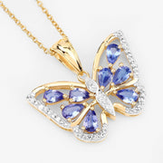 Bids.com 1.75 Carat Genuine Tanzanite and White Zircon .925 Sterling Silver Pendant Pendants
